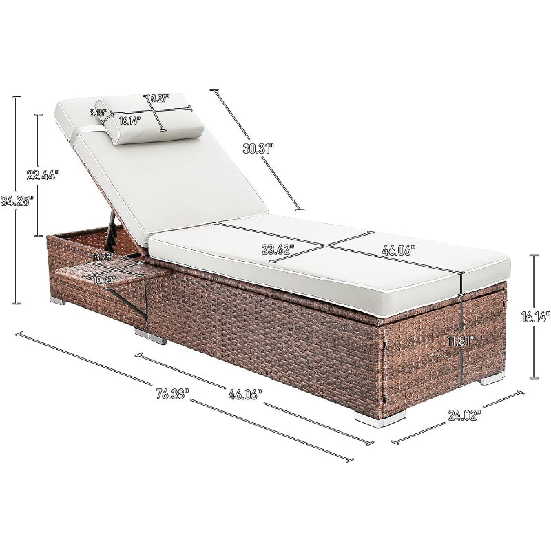 White 2‑Pack Pool Chaise Lounge Set