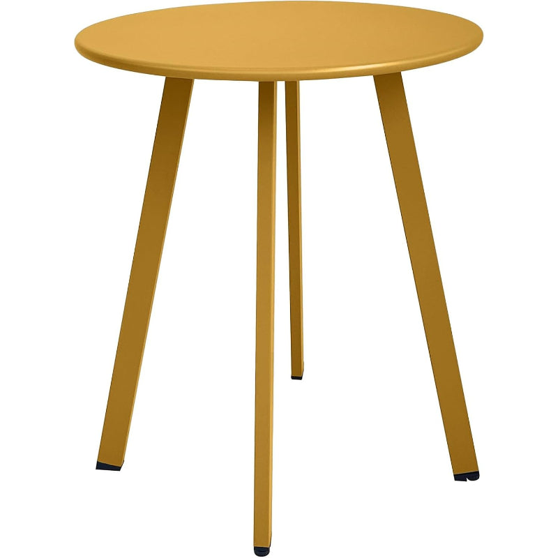 Yellow Metal Round Indoor‑Outdoor Side Table