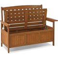Natural Teak Wood Outdoor Storage Bench