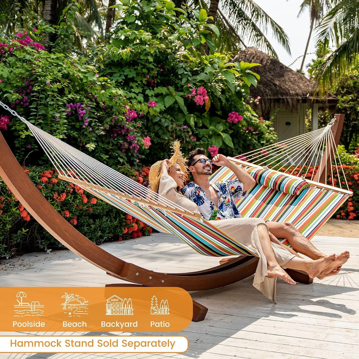 Double Sunbrella Outdoor Hammock