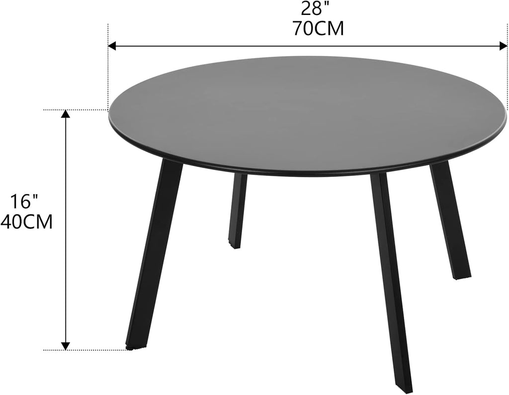 Black Round Metal Indoor‑Outdoor Side Table