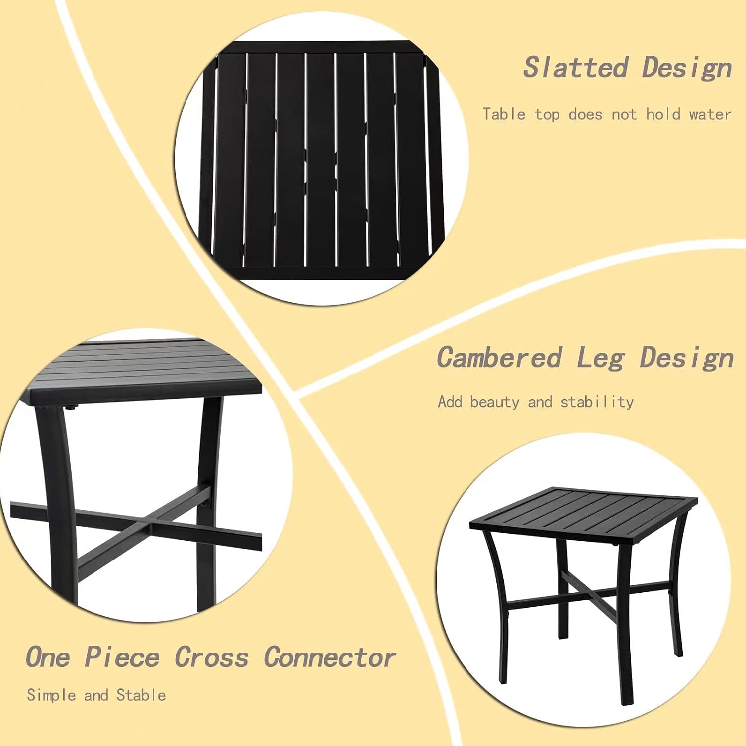 Black Steel Indoor‑Outdoor Side Table