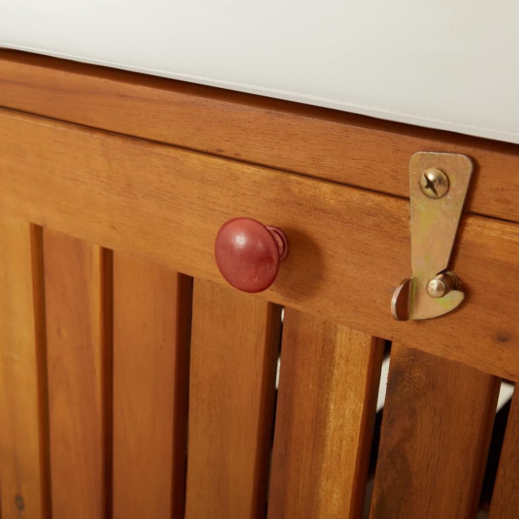 Acacia Wood Storage Bench with Cushion