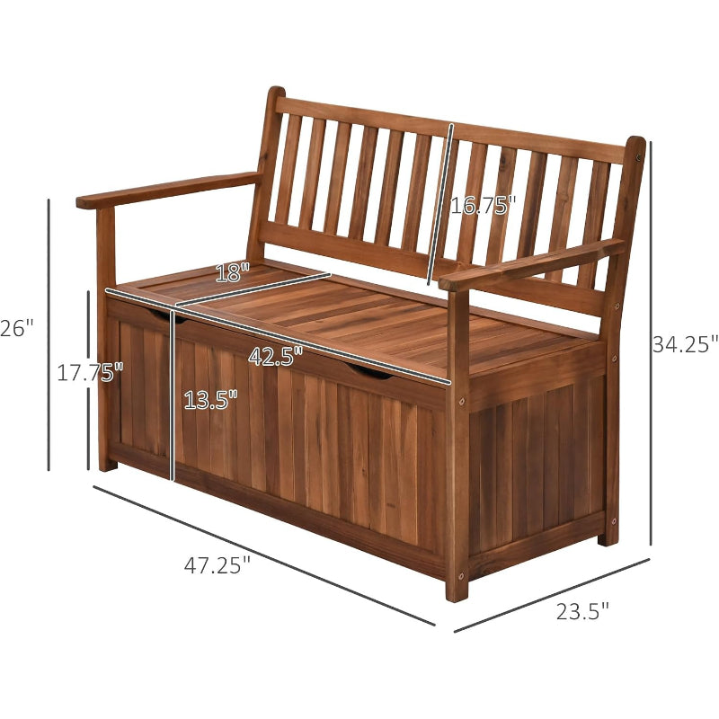 Teak Wooden Outdoor Storage Bench