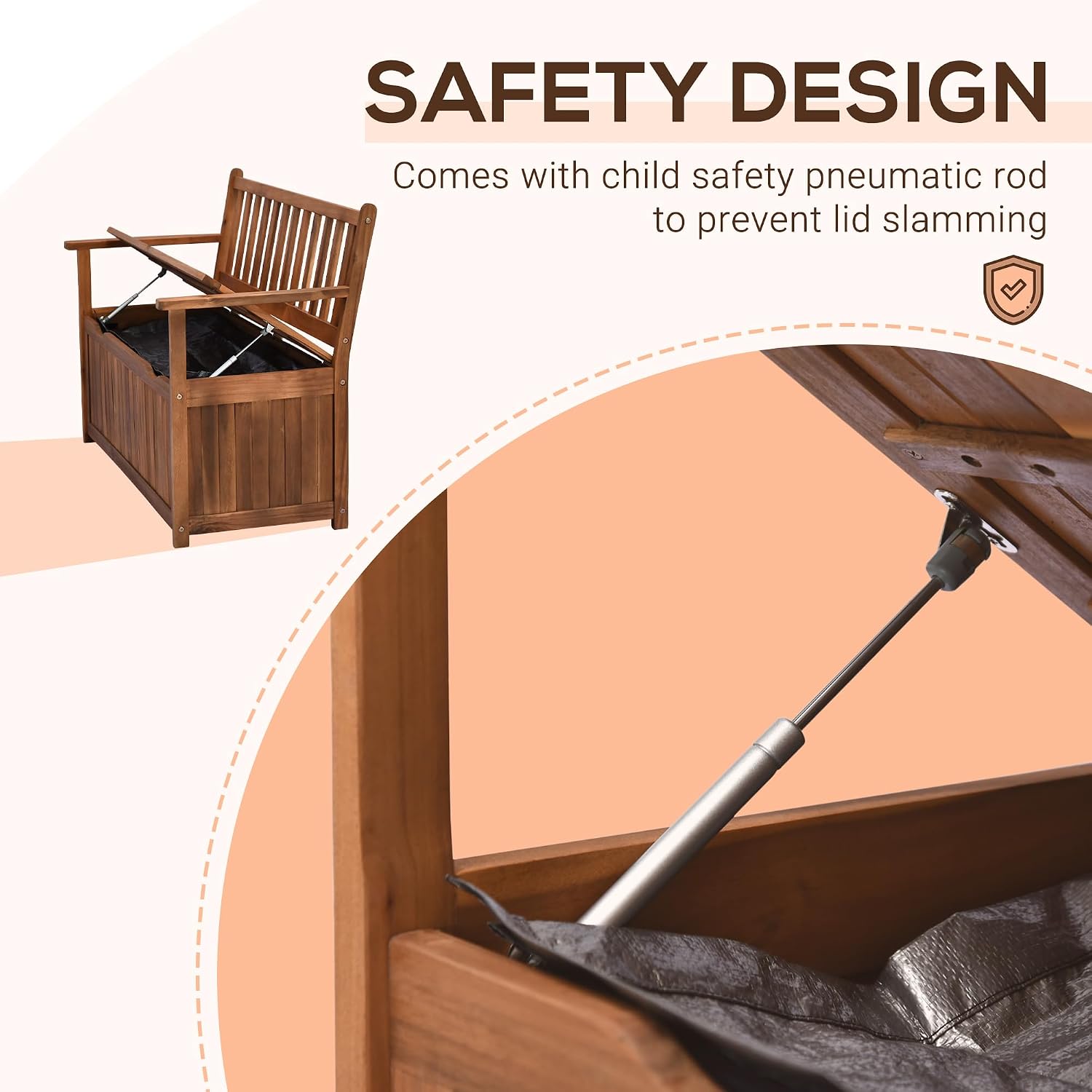 Teak Wooden Outdoor Storage Bench