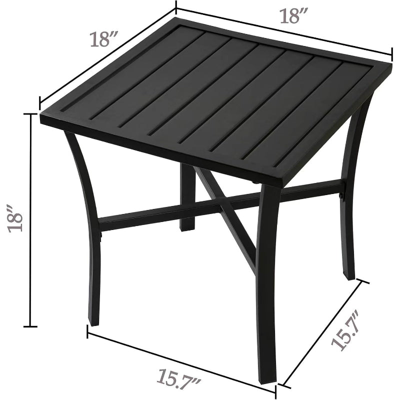 Black Steel Indoor‑Outdoor Side Table