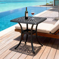 Black Cast‑Aluminum Outdoor Side Table