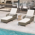 Off‑White 2‑Pack Wicker Chaise Lounge Set