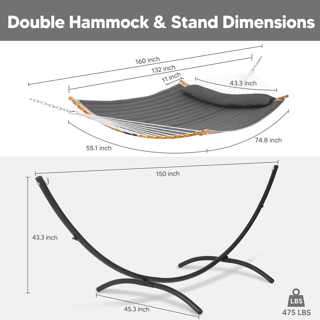Dark Gray Standing Patio Hammock
