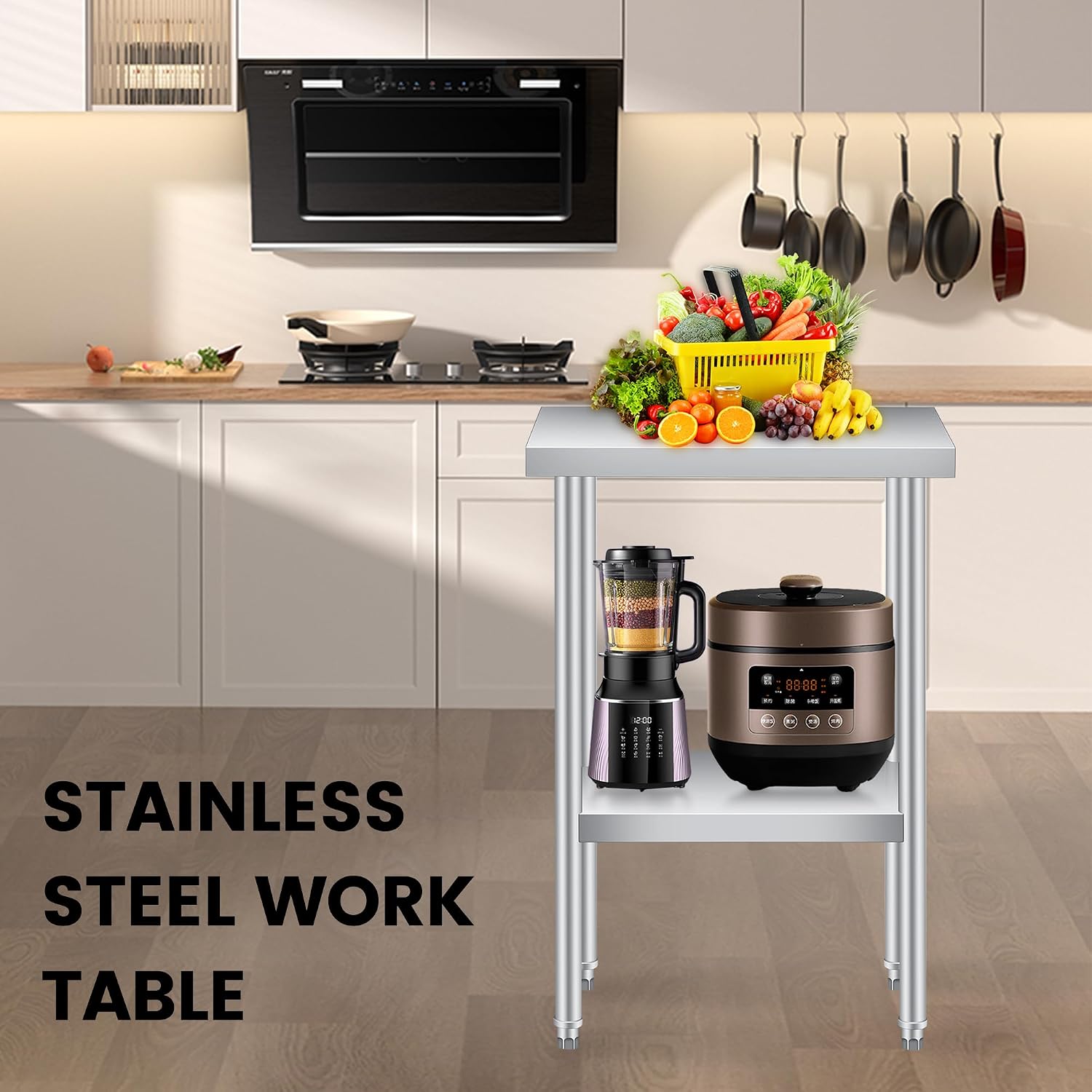 Stainless‑Steel Double‑Layer Patio Side Table