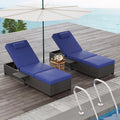 2‑Pack PE‑Rattan Outdoor Chaise Lounge Set