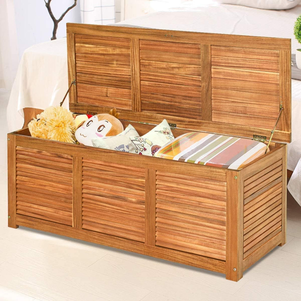 Acacia Wood Outdoor Storage Bench