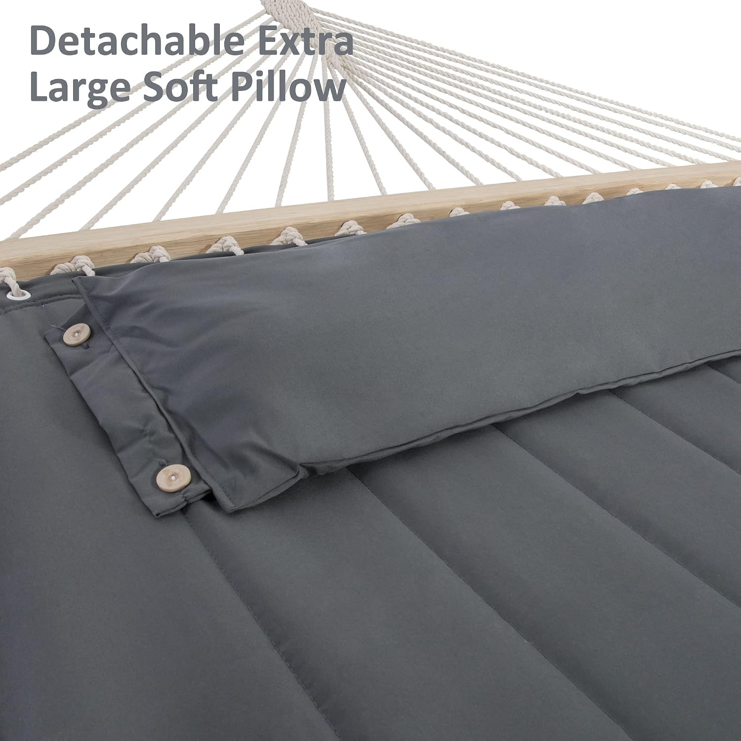 2‑Person Dark Grey Hammock with Stand