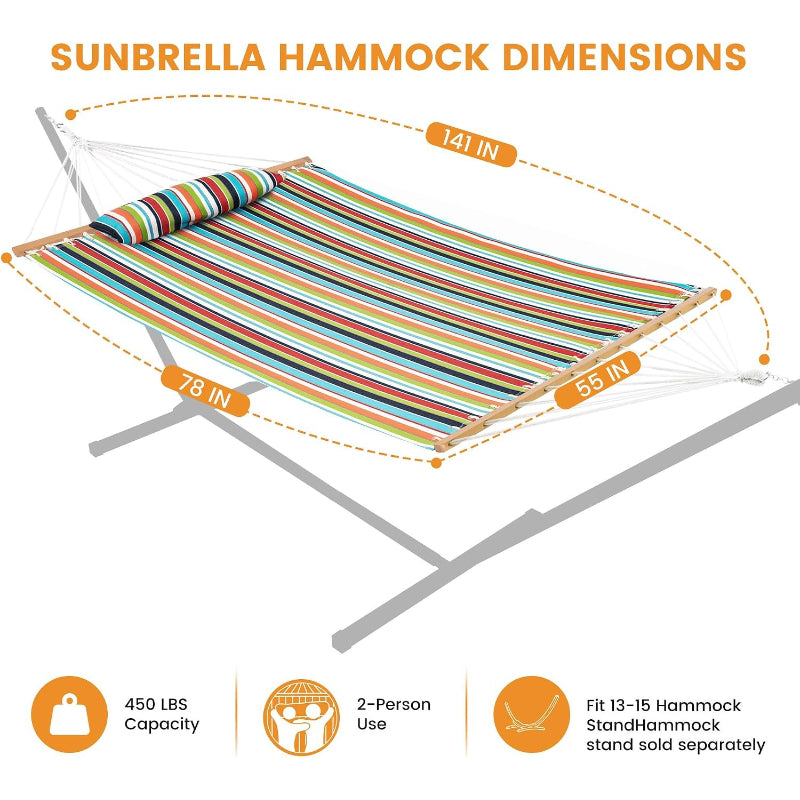 Double Sunbrella Outdoor Hammock