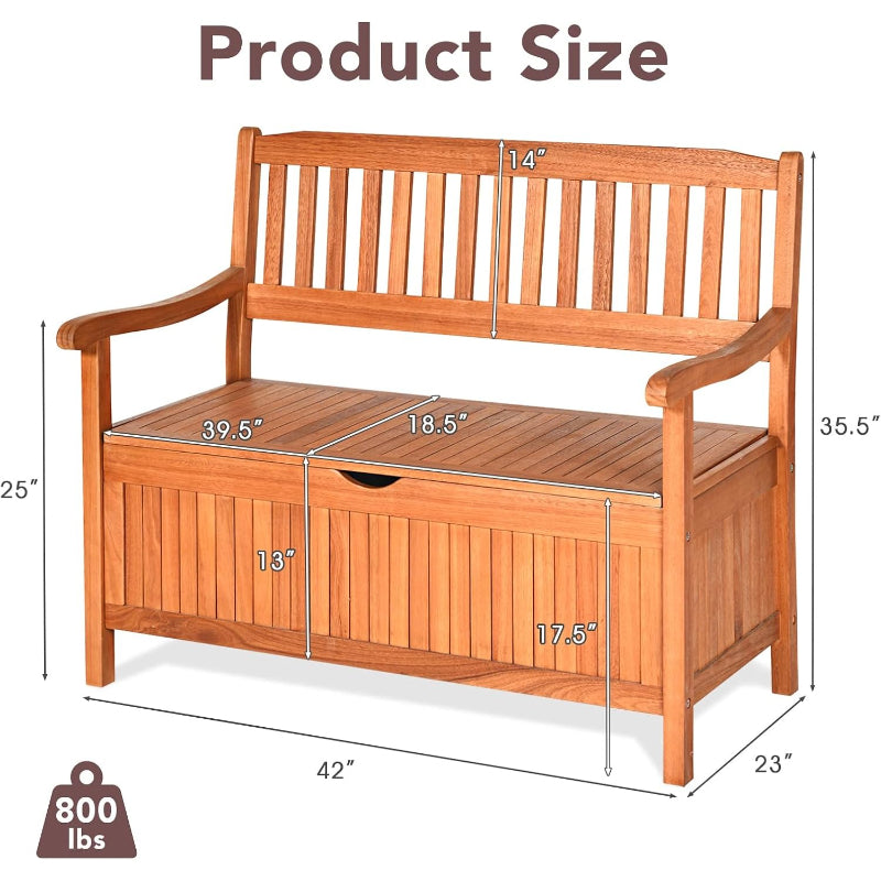 Wooden Outdoor Storage Bench