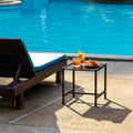 Black Metal Square Outdoor Side Table