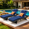 2‑Pack Wicker Outdoor Chaise Lounge Set