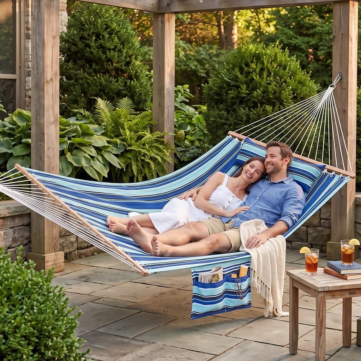 2‑Person Hardwood Spreader‑Bar Hammock