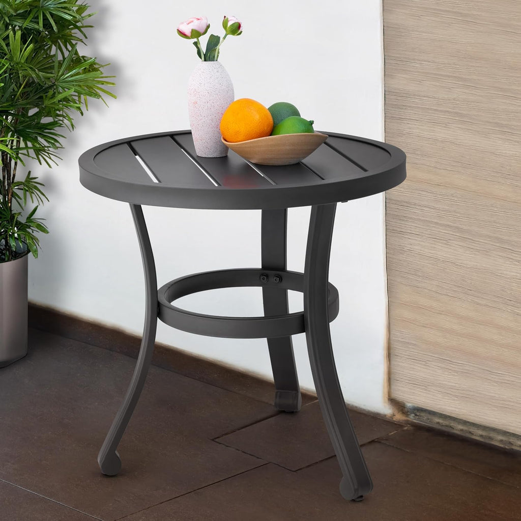 Black Metal Indoor‑Outdoor Side Table