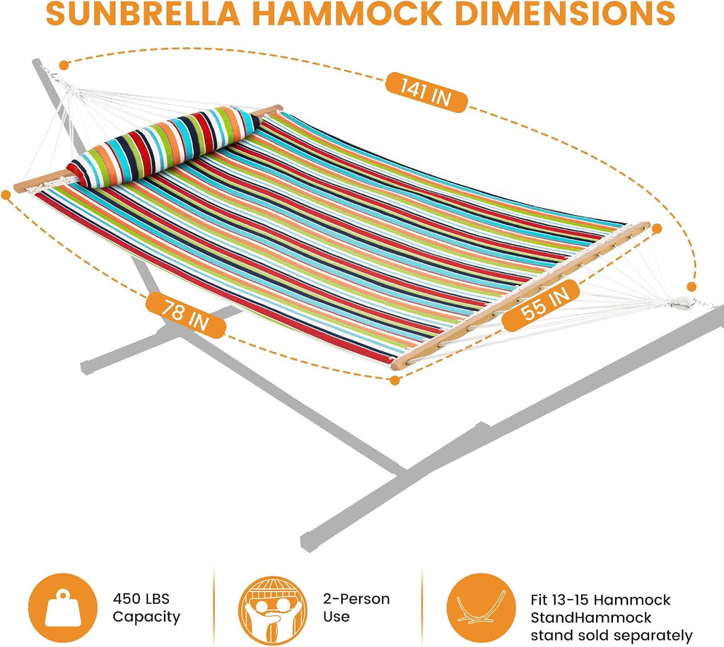 12FT Sunbrella Quilted Double Hammock