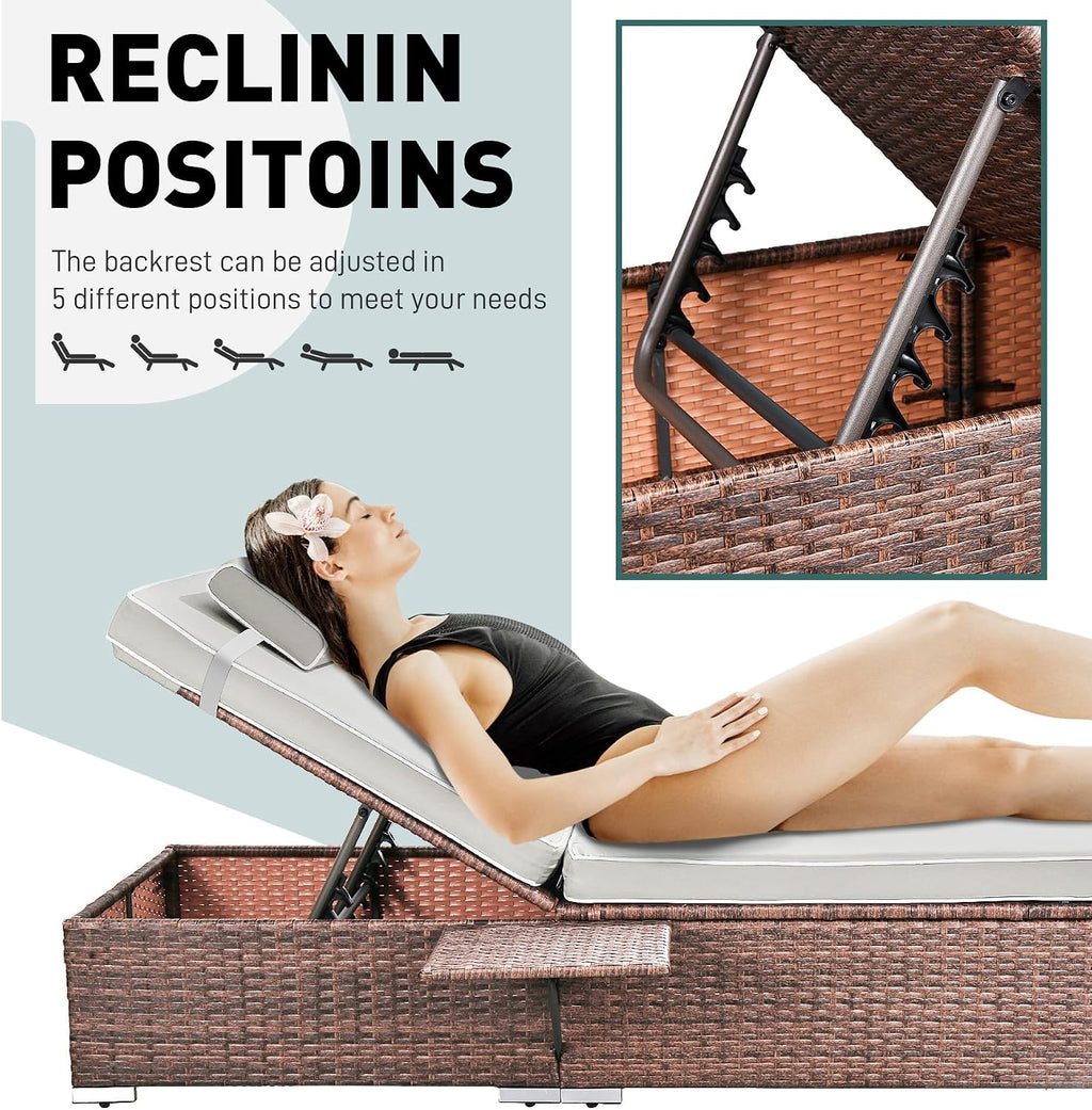 White 2‑Pack Pool Chaise Lounge Set