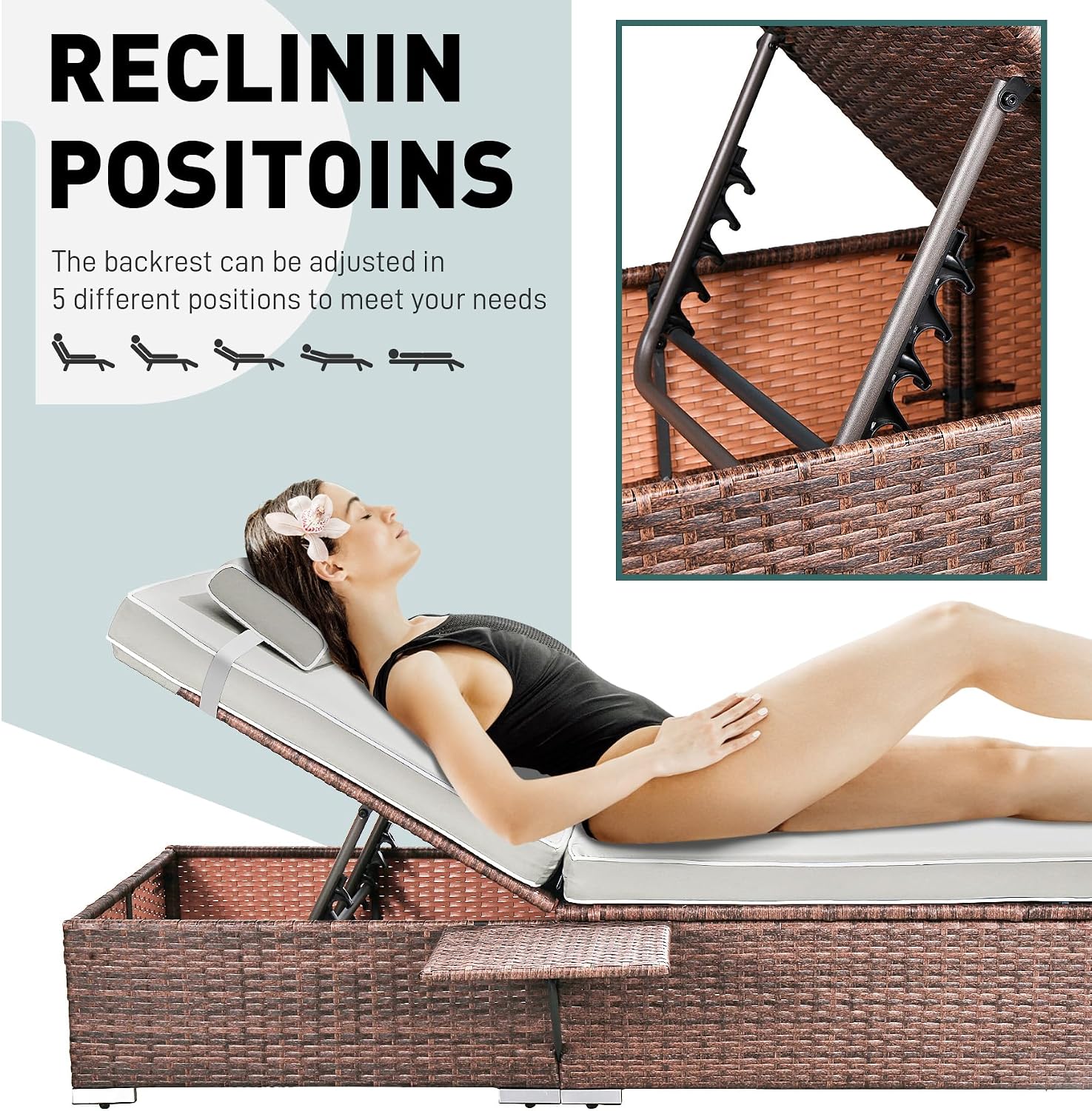 White 2‑Pack Pool Chaise Lounge Set