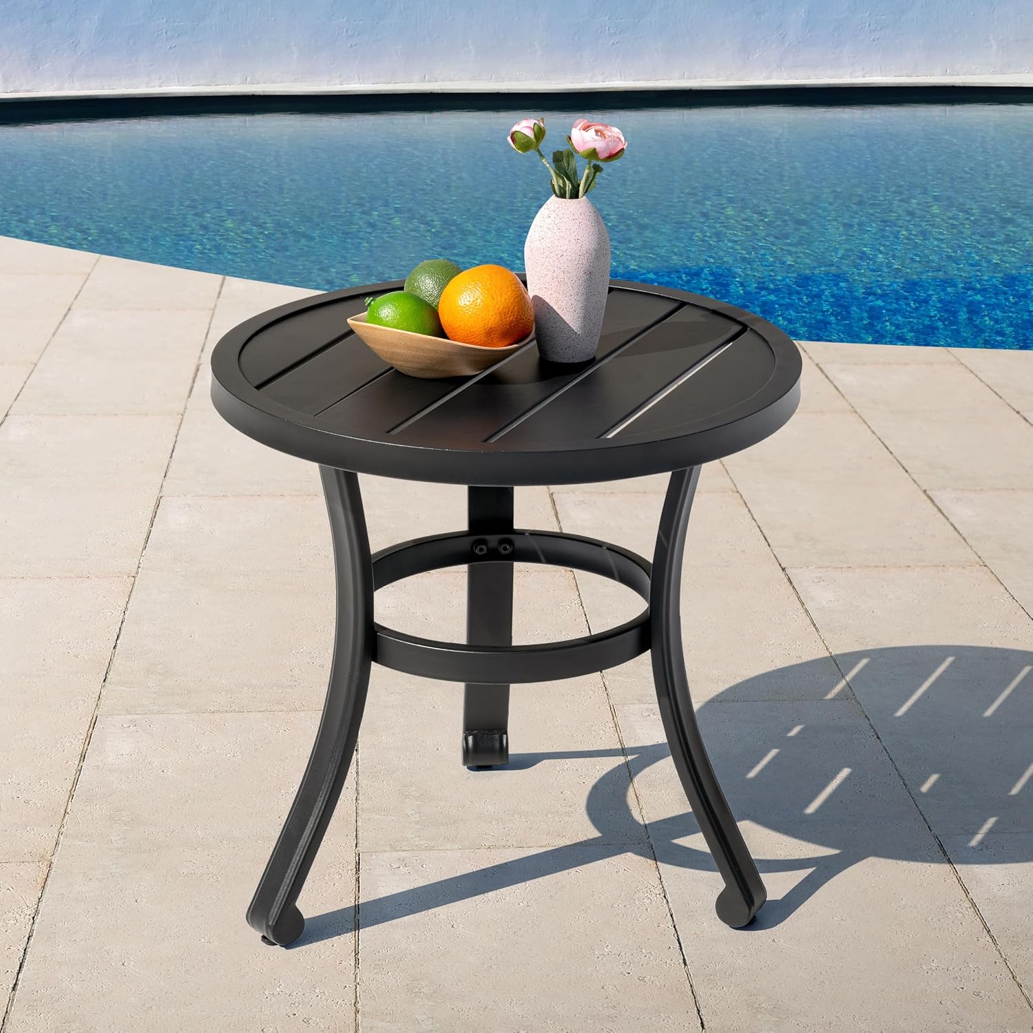 Black Metal Indoor‑Outdoor Side Table