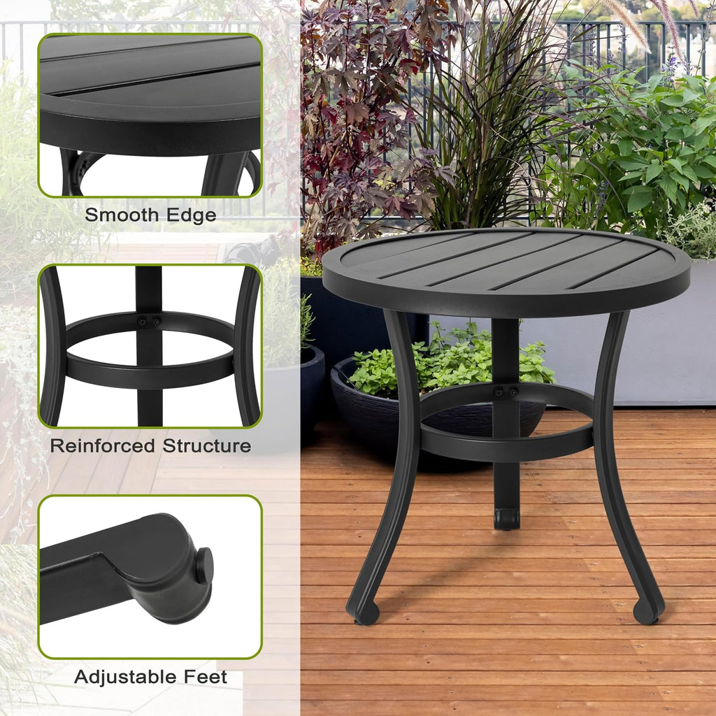 Black Metal Indoor‑Outdoor Side Table