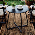 Black Round Portable Metal Outdoor Side Table