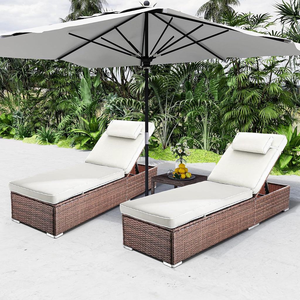 White 2‑Pack Pool Chaise Lounge Set
