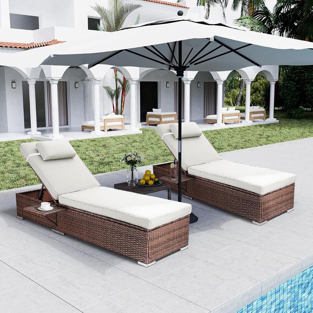 White 2‑Pack Pool Chaise Lounge Set