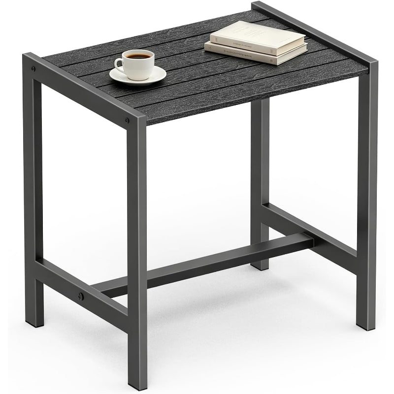 Black Metal Square Outdoor Side Table