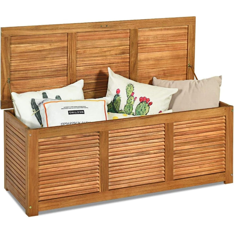 Acacia Wood Outdoor Storage Bench