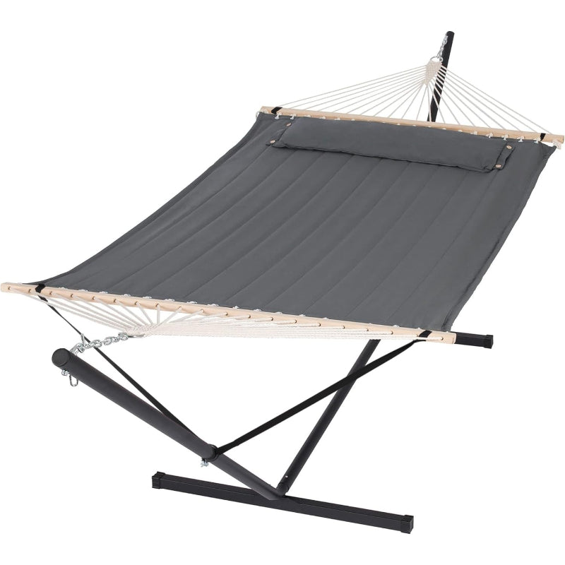 2‑Person Dark Grey Hammock with Stand