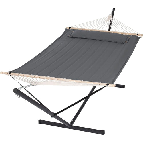 2‑Person Dark Grey Hammock with Stand