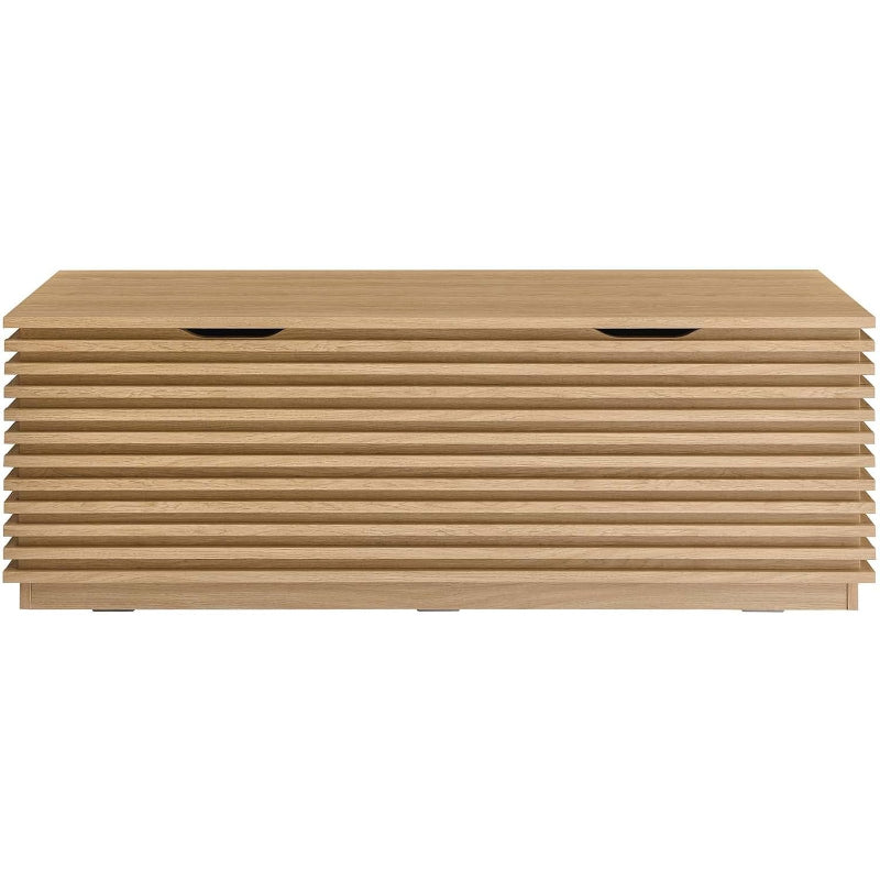 47" Oak Wood Grain Storage Bench