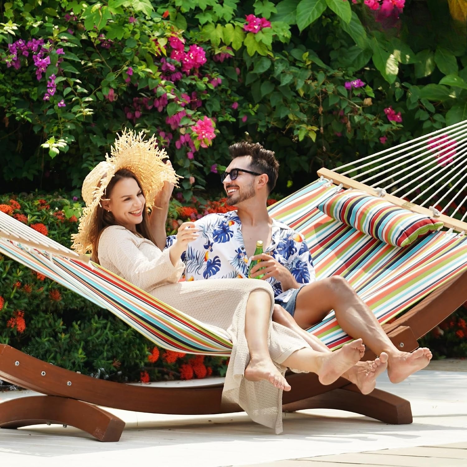 Double Sunbrella Outdoor Hammock