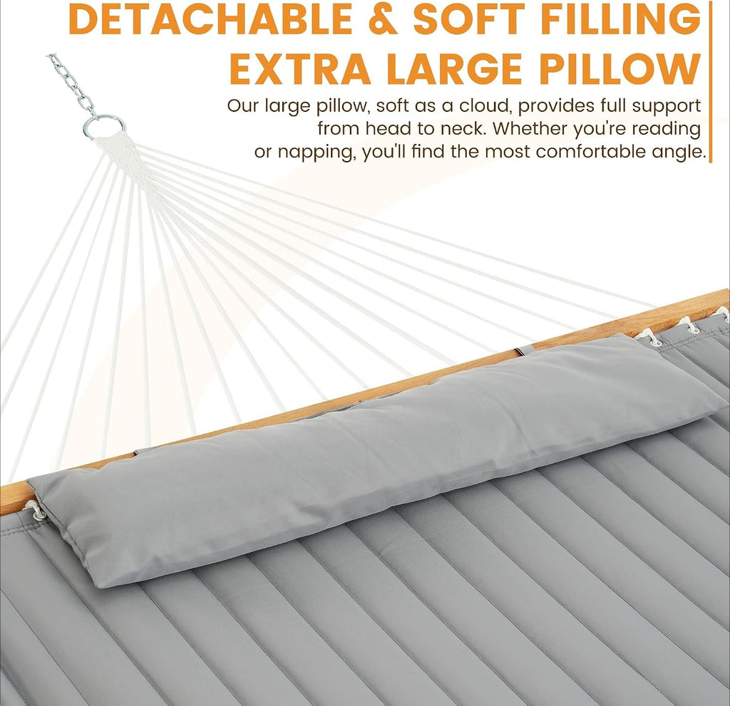 Quilted Double Hammock with Pillow
