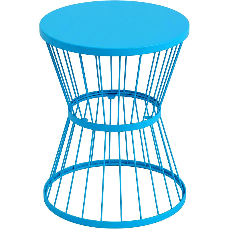 Blue Steel Patio Side Table