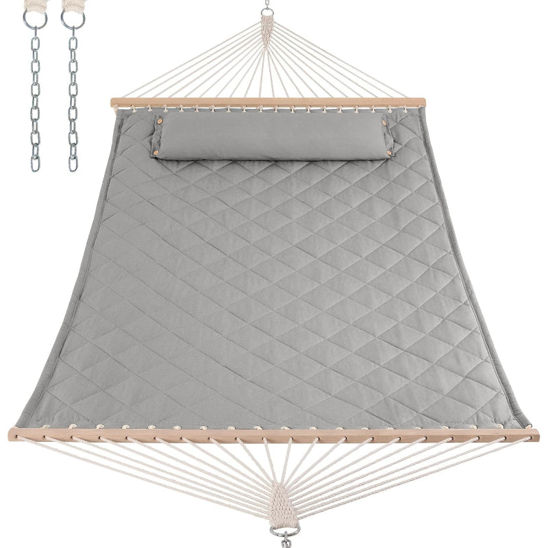 Light Gray Spreader‑Bar Patio Hammock