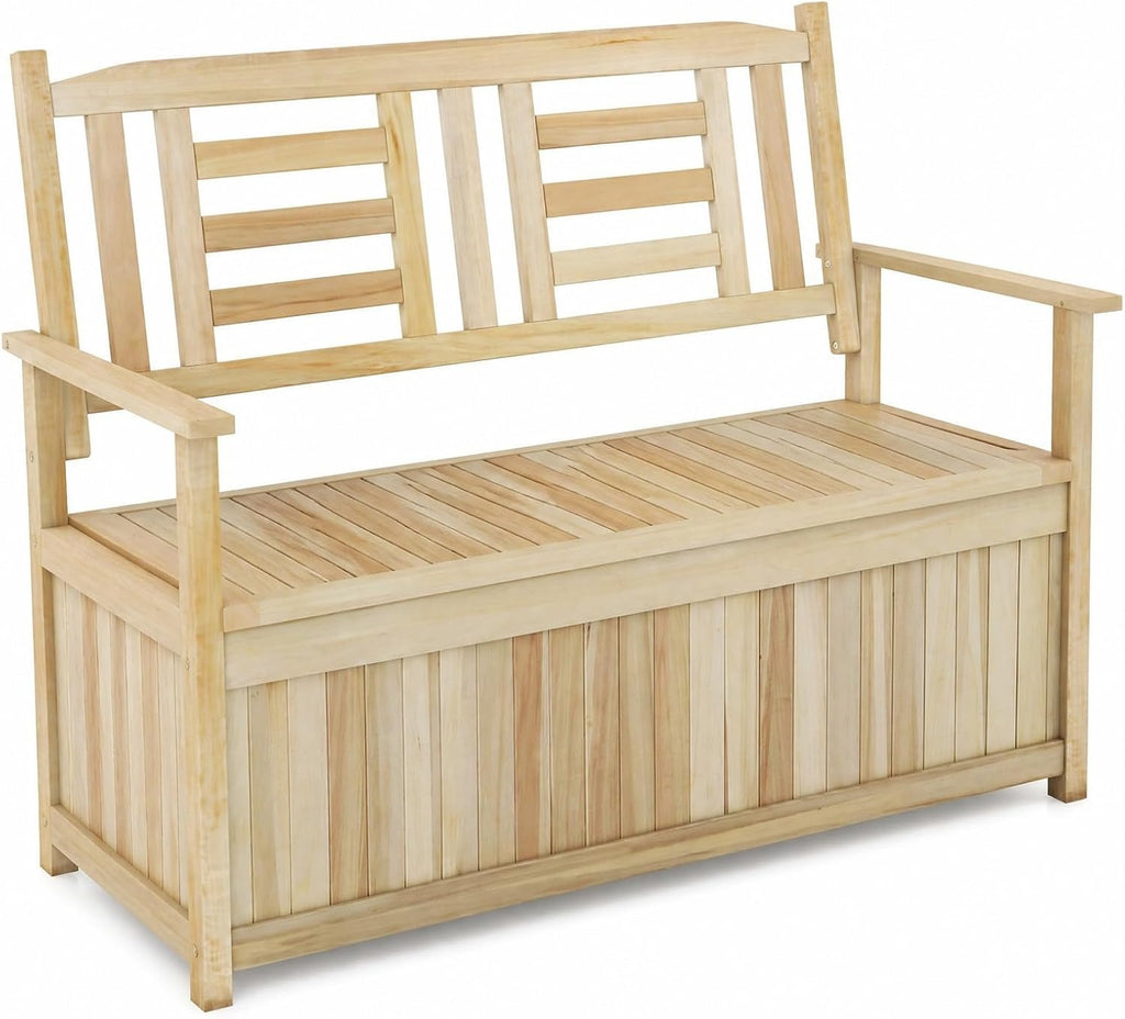 Wood Outdoor Storage Bench Deck Box