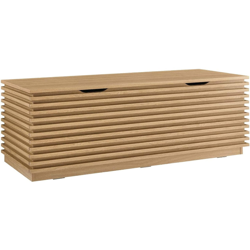 47" Oak Wood Grain Storage Bench