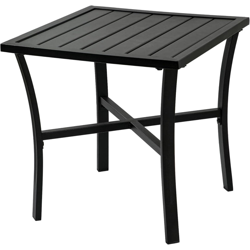 Black Steel Indoor‑Outdoor Side Table